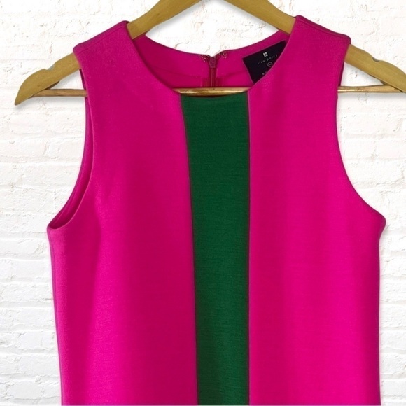 Lisa Perry Barney’s New York 100% Wool Sweater Shift Dress Size 0 Pink & Green - Picture 7 of 13
